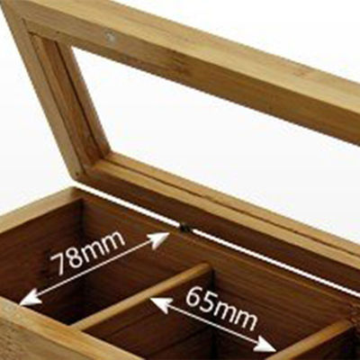 Embalagem de caixa de chá de madeira maciça de bambu feita à mão e personalizável para encomendas OEM ODM