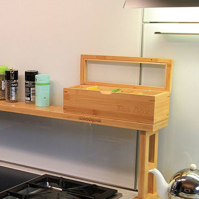 Embalagem de caixa de chá de madeira maciça de bambu feita à mão e personalizável para encomendas OEM ODM