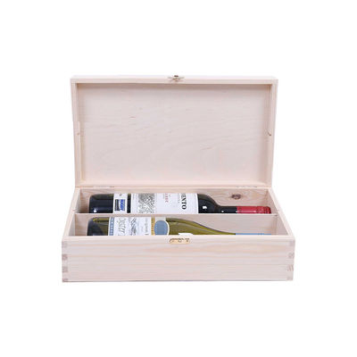 Caixa de vinho de madeira de pinheiro com pacote de presente 34x20x10cm personalizado
