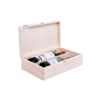 Caixa de vinho de madeira de pinheiro com pacote de presente 34x20x10cm personalizado