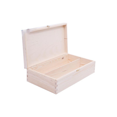 Caixa de vinho de madeira de pinheiro com pacote de presente 34x20x10cm personalizado