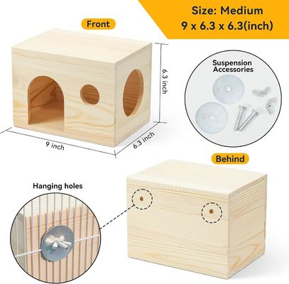 Esconderijo de pequenos animais de madeira com padrão sólido a um custo acessível