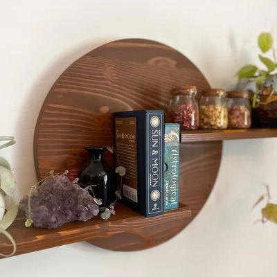 Refeitório de parede de madeira Quadro flutuante Display de cristal Plant Stand para sala de estar Display