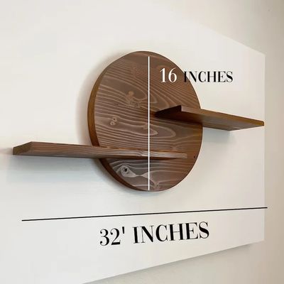 Refeitório de parede de madeira Quadro flutuante Display de cristal Plant Stand para sala de estar Display