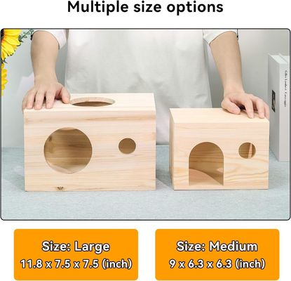 Esconderijo de pequenos animais de madeira com padrão sólido a um custo acessível