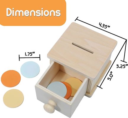 Caixa de moedas de madeira brinquedo para crianças pequeno quadrado pinho personalizado madeira feita à mão Outro artesanato de presente