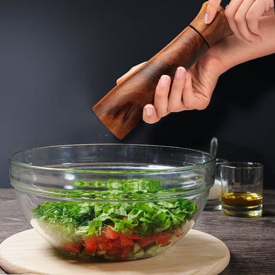 Conjunto de moedor de sal e pimenta de madeira Mecanismo de moagem cerâmica ajustável para indústria alimentar