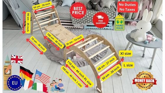 Montessori 3 em 1 Set de Itens Móveis Itens de Escalada Fitness para bebês Cinza Pastel Tamanho Padrão