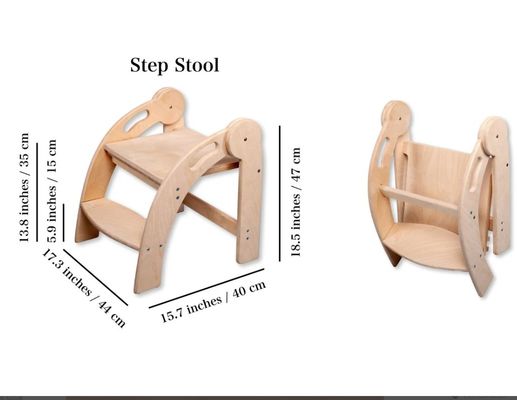 Logotipo personalizado Tabuleiro de passo de madeira para crianças Tabuleiro de criança dobrável Design Montessori