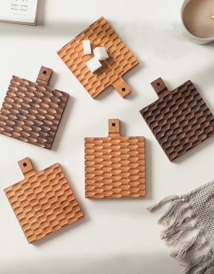 Tapete de isolamento criativo de madeira maciça para suporte de xícara de café de madeira de cereja