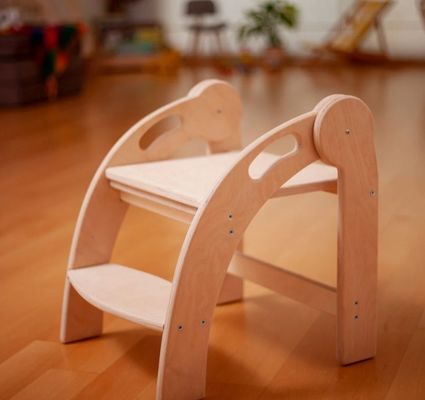 Logotipo personalizado Tabuleiro de passo de madeira para crianças Tabuleiro de criança dobrável Design Montessori