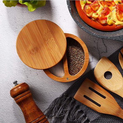 Frascos de especiarias de vidro de 120 ml com tampas de bambu Solução de armazenamento natural e economizadora de espaço