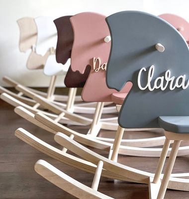 Home Office Cabalo de balanço de madeira personalizado Juguete Cabalo de madeira Montessori Cabalo de balanço de madeira