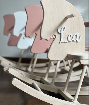 Home Office Cabalo de balanço de madeira personalizado Juguete Cabalo de madeira Montessori Cabalo de balanço de madeira