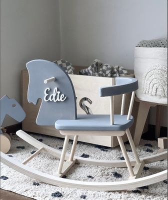 Home Office Cabalo de balanço de madeira personalizado Juguete Cabalo de madeira Montessori Cabalo de balanço de madeira