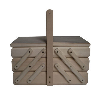 Kit de costura Caixa de cores naturais Armazenamento Madeira feita à mão Ajustável 5 dias Pinheiro personalizado