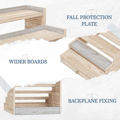 Barnizamento de madeira Colônia Stand Rack Display Riser Prateleira com gaveta Armazenamento TIMBER