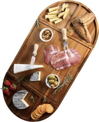 All-Season Wood Round Cheese Board Set Unique Boards de Charcuterie de madeira extra grande bandeja de queijo