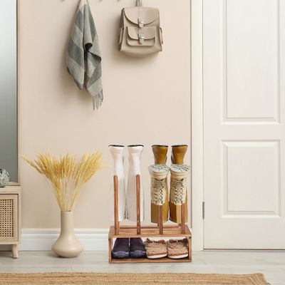 Rastreador de botas de madeira rústica Organizador de cor Como seu pedido para armazenamento de sapatos de entrada