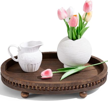 Design personalizado bandeja decorativa de madeira para cozinha e mesa de jantar em estilo rústico