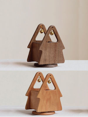 Organizador de mesa em forma de árvore de Natal de madeira elegante para suprimentos e ferramentas de escritório