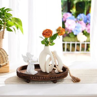 Design personalizado bandeja decorativa de madeira para cozinha e mesa de jantar em estilo rústico