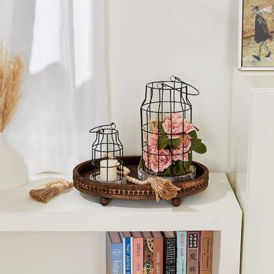 Design personalizado bandeja decorativa de madeira para cozinha e mesa de jantar em estilo rústico