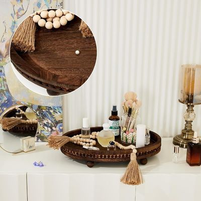 Design personalizado bandeja decorativa de madeira para cozinha e mesa de jantar em estilo rústico