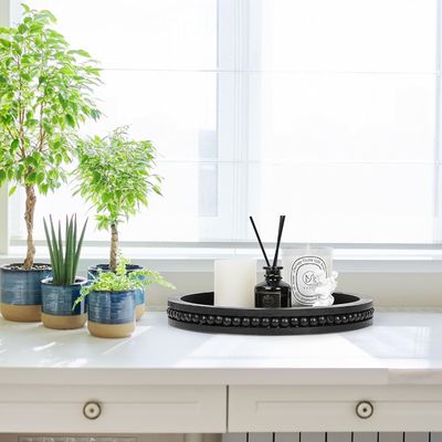 Taça decorativa de madeira para mesa de café e centro da quinta