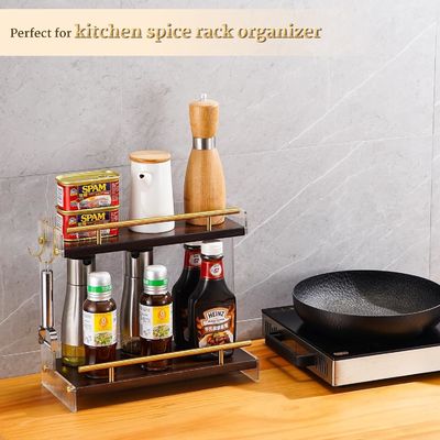 Organizador de balcão de banheiro de madeira para cosméticos e cuidados com a pele