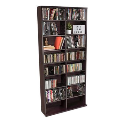 12 prateleiras ajustáveis e 4 prateleiras fixas