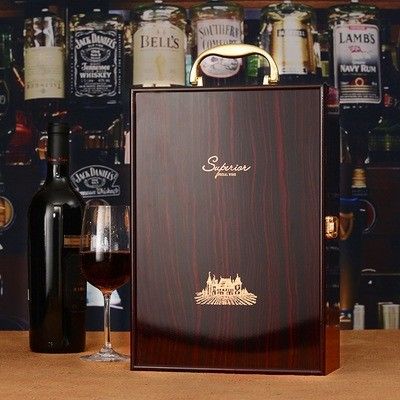 Bamboo de brinquedo industrial garrafa de vinho única Caixa de presente de armazenamento de madeira com 4 ferramentas essenciais