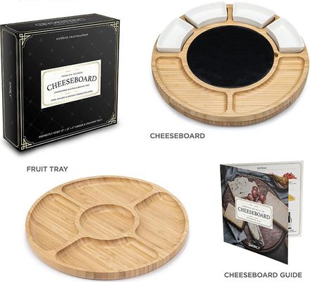 Rectângulo de queijo de bambu Prato e faca para compradores comerciais Lojas de presentes