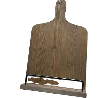 Caderno de receitas de madeira branco para cozinha