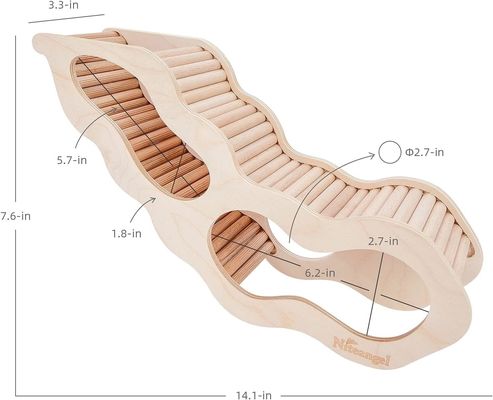 Amostra Casa de hamster de madeira gratuita com escada de escalada e túnel secreto