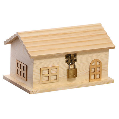 2022 Crianças DIY Carinhosas Madeira Branca Moeda de Madeira Caixa de Dinheiro de Banco Armazenamento Regalo de Madeira Personalizado