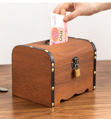 2022 Crianças DIY Carinhosas Madeira Branca Moeda de Madeira Caixa de Dinheiro de Banco Armazenamento Regalo de Madeira Personalizado