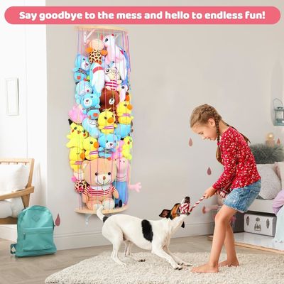 Organizador de brinquedos de pelúcia pendurado na parede para armazenamento de animais recheados