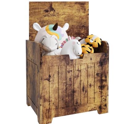 Caixinha de armazenamento de entrada de madeira para sala de estar Logotipo personalizado Caixa de armazenamento de brinquedos aceitável