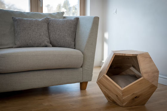 Container de armazenamento doméstico Cova de cama de gato em design moderno com madeira maciça e mesa lateral