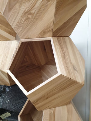 Container de armazenamento doméstico Cova de cama de gato em design moderno com madeira maciça e mesa lateral