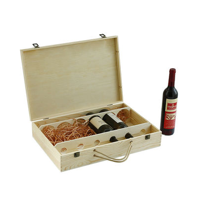 Acessórios de vinho tubulares Xadrez Caixa de madeira artesanal 6 garrafas