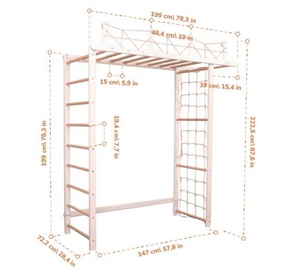 Gimnástico infantil da selva personalizável com acessório de corda opcional e móvel infantil