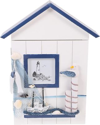 Montador de parede de madeira náutica pendente decorativo portador de chave feito à mão para edifícios de escritórios