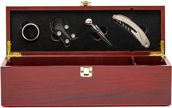 Caixinha de presente de madeira com alças e tampa acrílica