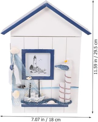 Montador de parede de madeira náutica pendente decorativo portador de chave feito à mão para edifícios de escritórios