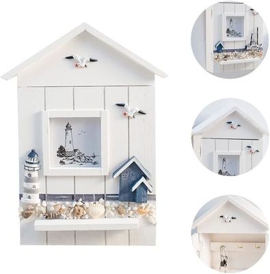 Montador de parede de madeira náutica pendente decorativo portador de chave feito à mão para edifícios de escritórios