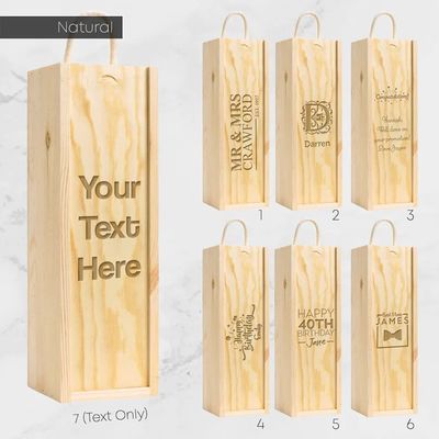 Caixinha de presente de madeira com alças e tampa acrílica