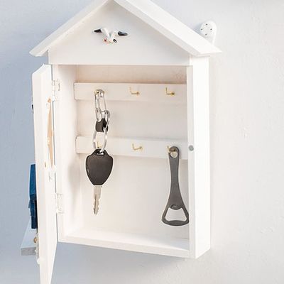 Montador de parede de madeira náutica pendente decorativo portador de chave feito à mão para edifícios de escritórios