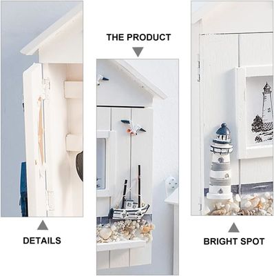 Montador de parede de madeira náutica pendente decorativo portador de chave feito à mão para edifícios de escritórios